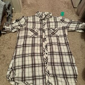 Plaid Button-Up Shirt